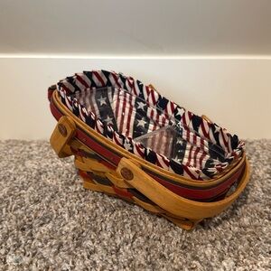 Vintage Longaberger 1996 All American Summertime Basket #18911 Patriotic Liner